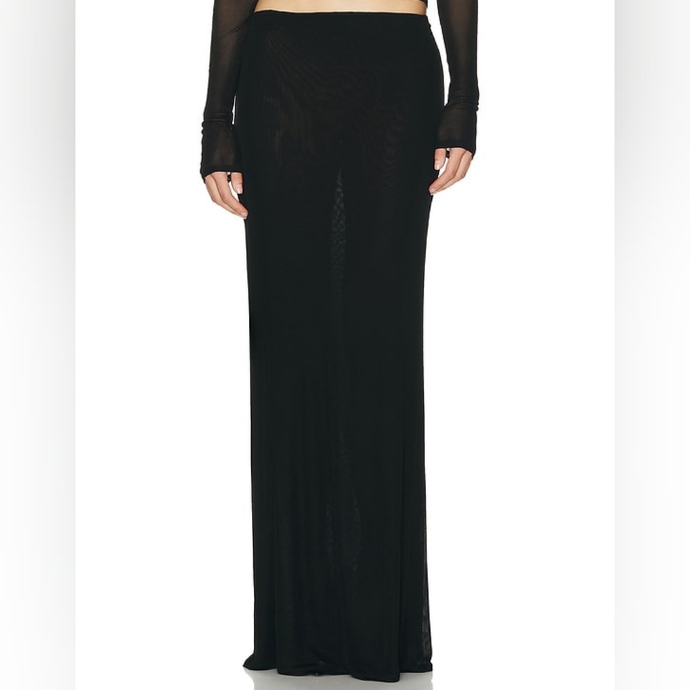 Helsa Sheer Knit Layered Maxi Skirt - Picture 2 of 6